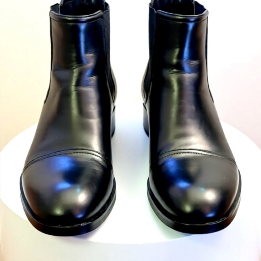Roberto Cavalli Men's LUXURY NERO Leather Chelsea Boots EU45/US11.5/UK10.5 BLACK